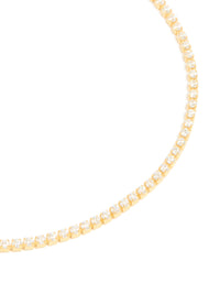 Gold Plated Sterling Silver Cubic Zirconia Tiny Tennis Bracelet - link has visual effect only