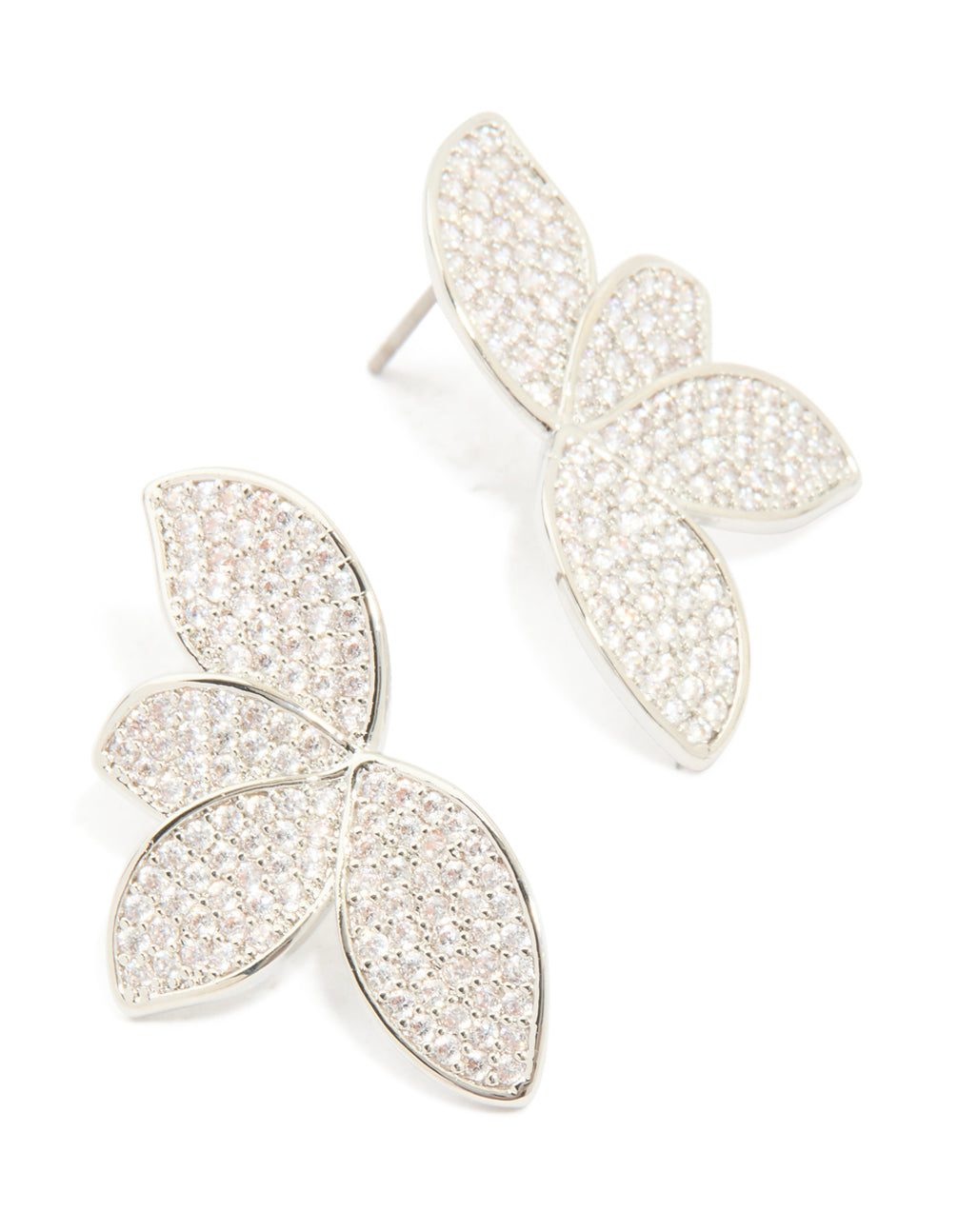 Silver Cubic Zirconia Fan Earrings