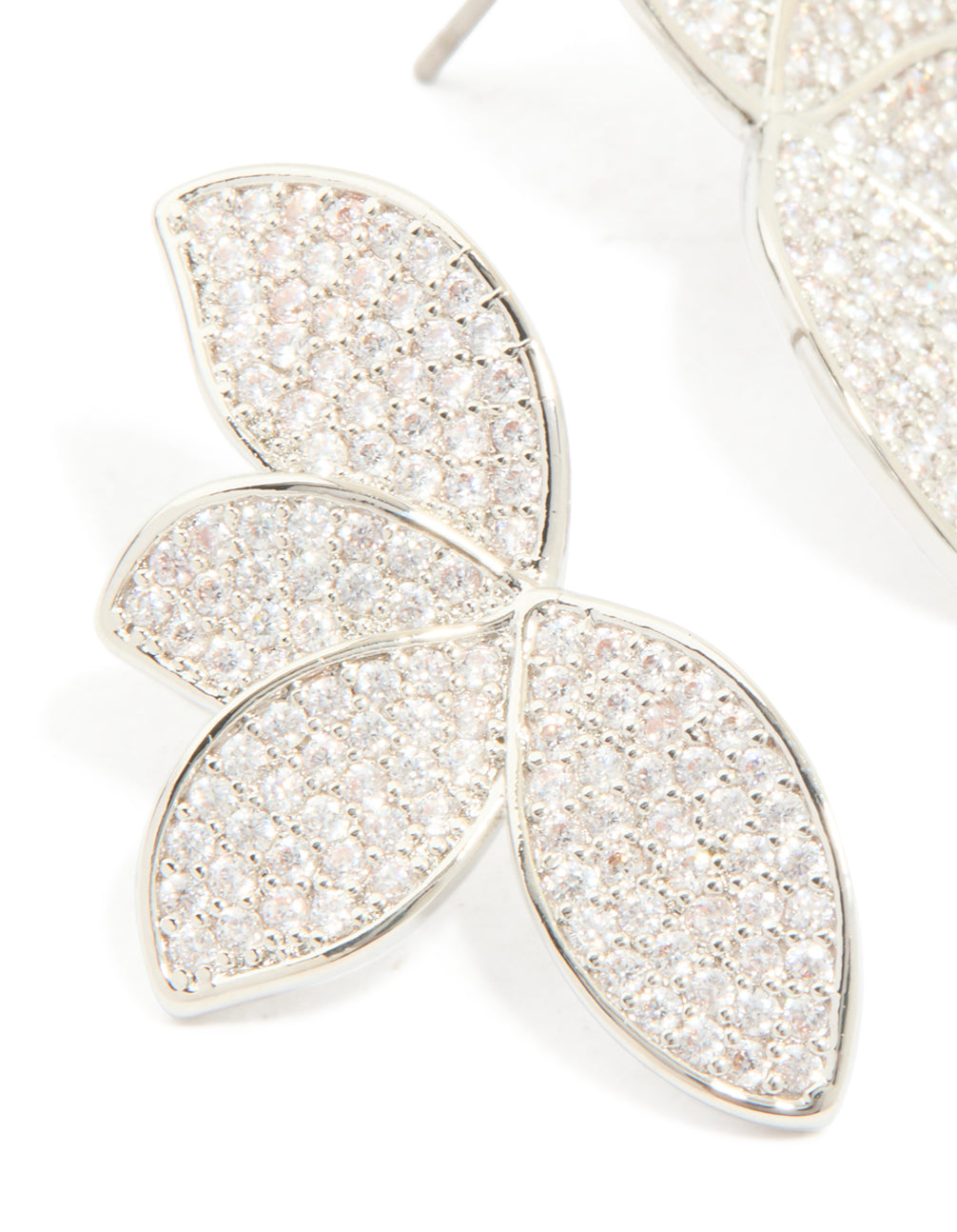 Silver Cubic Zirconia Fan Earrings