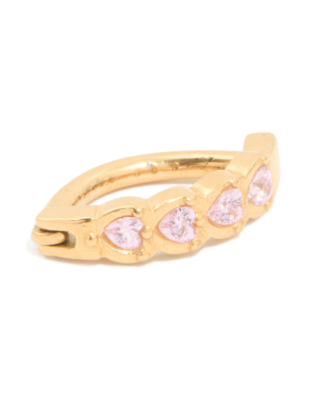 Gold Plated Surgical Steel Diamante Curved Bezel Heart Belly Ring