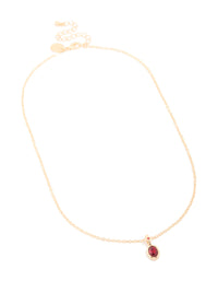 Gold Red Diamante Charm Necklace - link has visual effect only