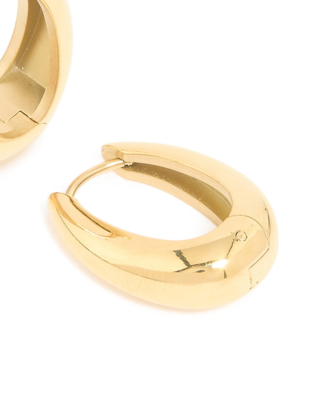 Waterproof Gold Plated Stainless Steel Hinge Hoop Earrings