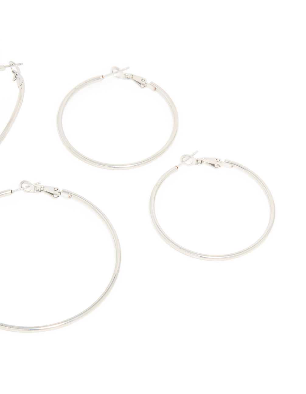 Waterproof Stainless Steel Thin Multi-Sized Hoop Earrings 3-Pack