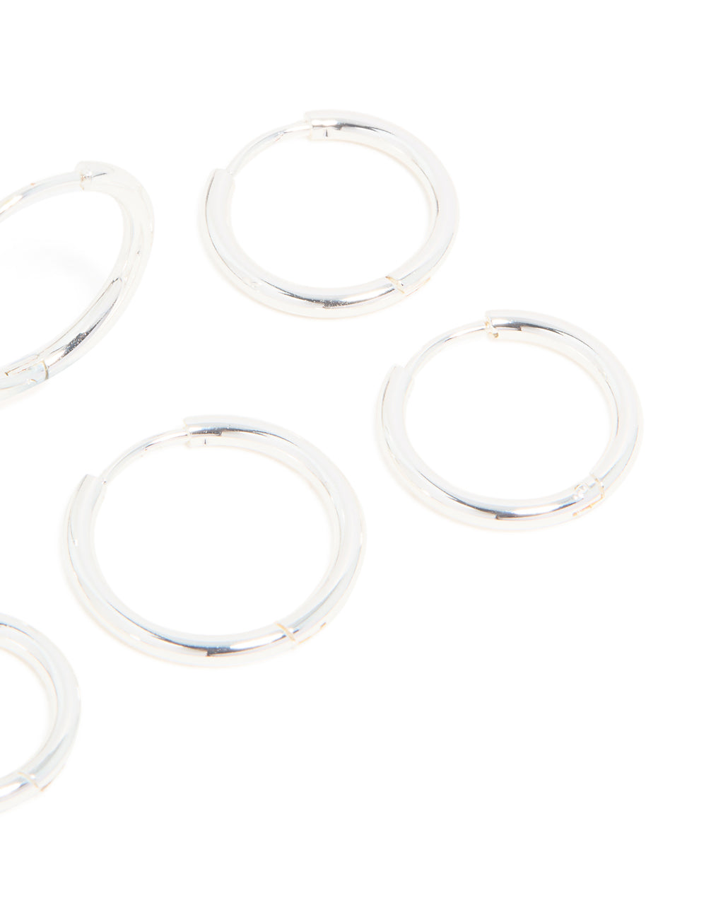 Waterproof Stainless Steel Thin Hoop Clicker Earrings 3-Pack