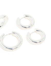 Waterproof Stainless Steel Thick Clicker Earrings 3-Pack - link has visual effect only