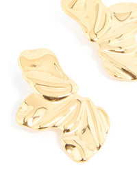 Waterproof Gold Plated Stainless Steel Molten Petal Stud Earrings - link has visual effect only