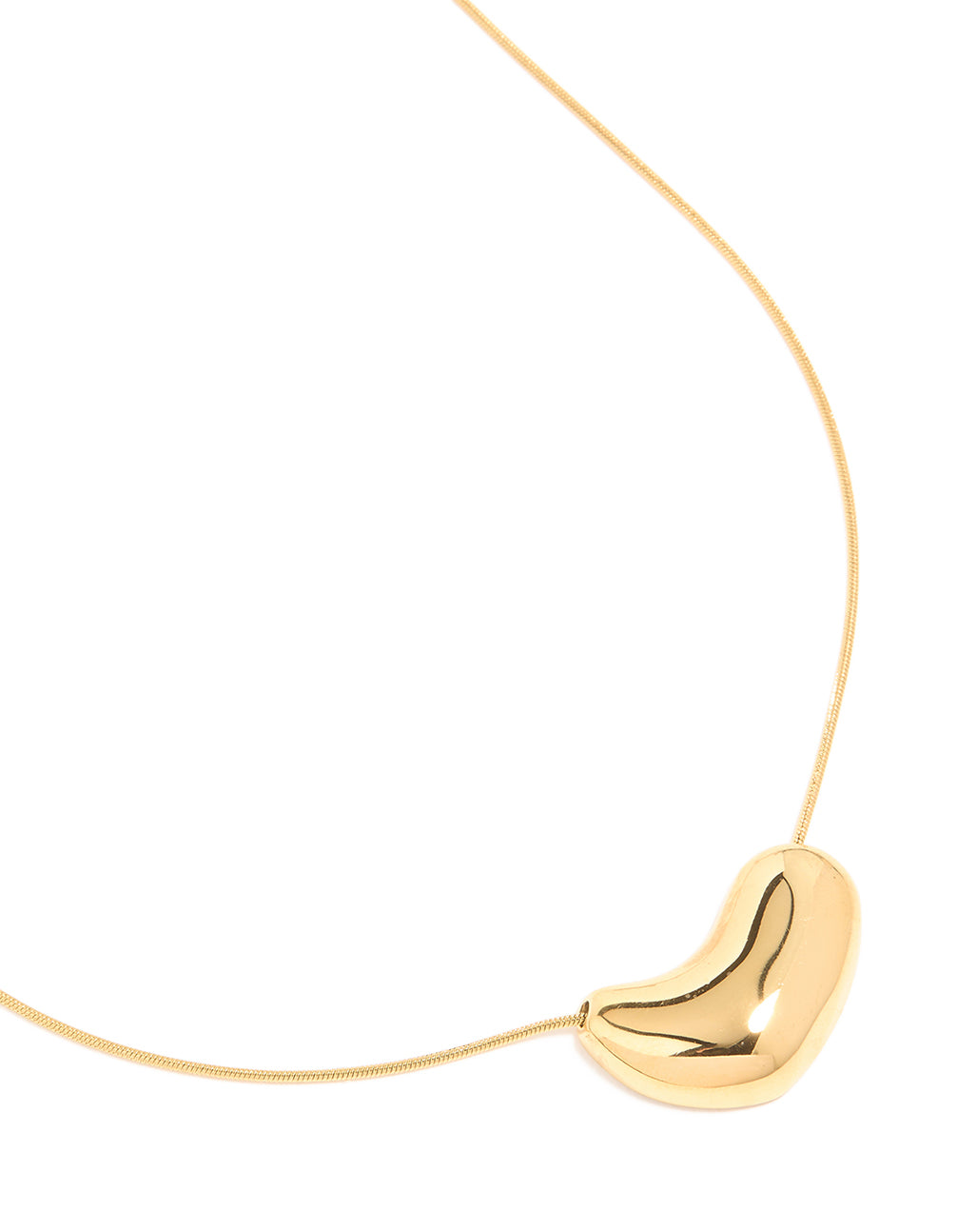 Waterproof Gold Plated Stainless Steel Bean Pendant Large Necklace