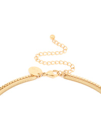 Waterproof Gold Plated Stainless Steel Snake Chain Layered Necklace - link has visual effect only
