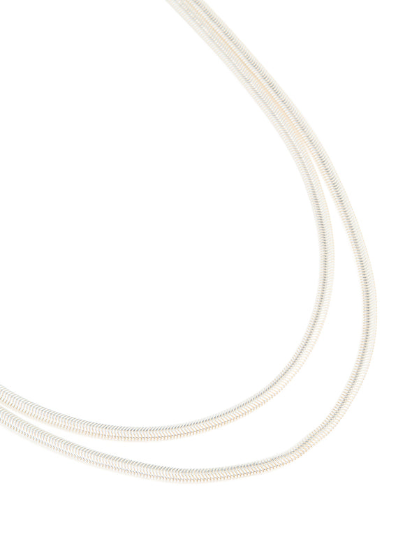 Waterproof Stainless Steel Snake Chain Layered Necklace