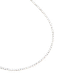 Waterproof Stainless Steel Cubic Zirconia Tennis Necklace - link has visual effect only
