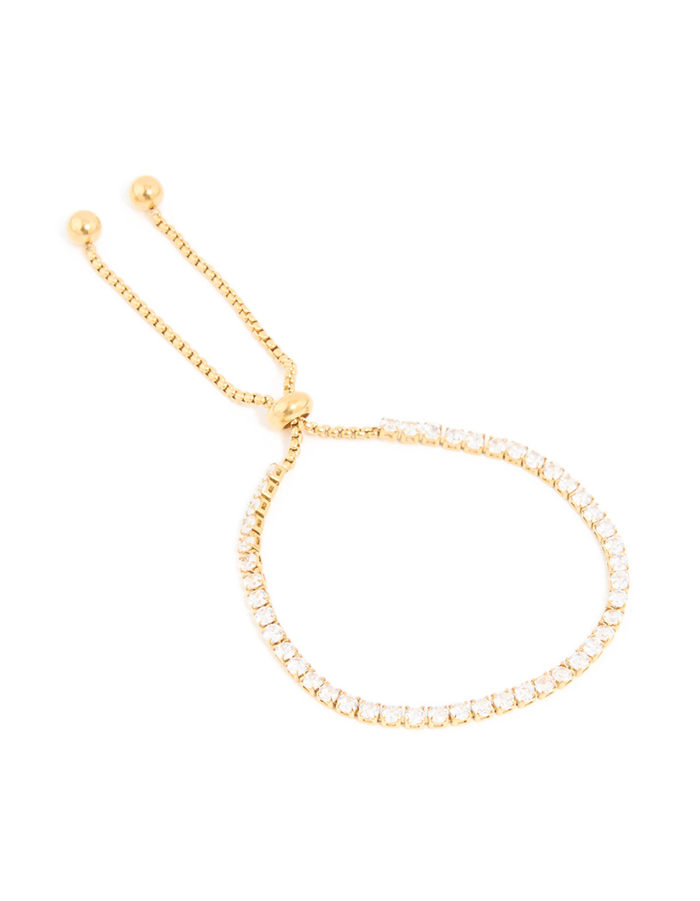 Waterproof Gold Plated Stainless Steel Cubic Zirconia Tennis Toggle Bracelet