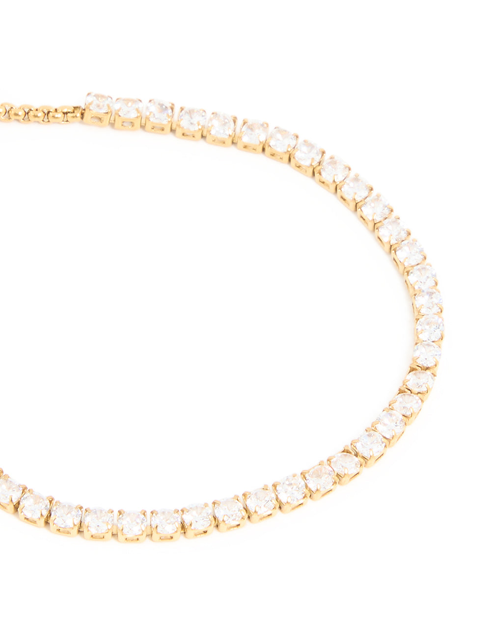 Waterproof Gold Plated Stainless Steel Cubic Zirconia Tennis Toggle Bracelet