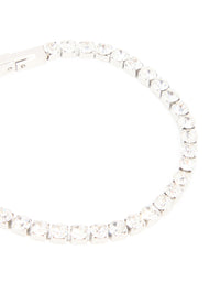 Waterproof Stainless Steel Cubic Zirconia Tennis Bracelet - link has visual effect only