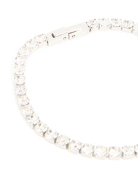Waterproof Stainless Steel Cubic Zirconia Tennis Bracelet - link has visual effect only