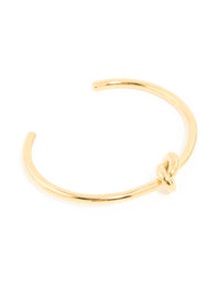 Waterproof Gold Plated Stainless Steel Basic Knotted Wrist Cuff - link has visual effect only