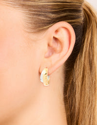Waterproof Mixed Metal Plated Stainless Steel Smooth Circle Open Hoop Earrings - link has visual effect only