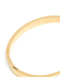 Waterproof Gold Plated Stainless Steel Pearl Inlay Hinge Bangle - link has visual effect only