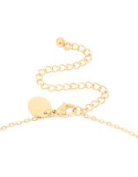 Waterproof Gold Plated Stainless Steel Large Bubble Letter U Necklace - link has visual effect only