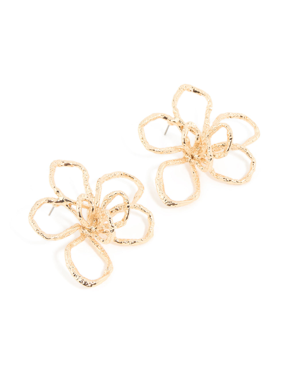 Gold Deconstructed Flower Stud Earrings
