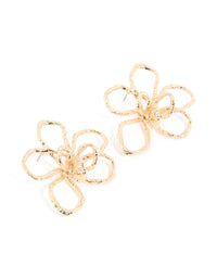 Gold Deconstructed Flower Stud Earrings - link has visual effect only