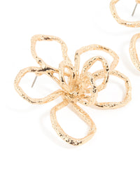 Gold Deconstructed Flower Stud Earrings - link has visual effect only