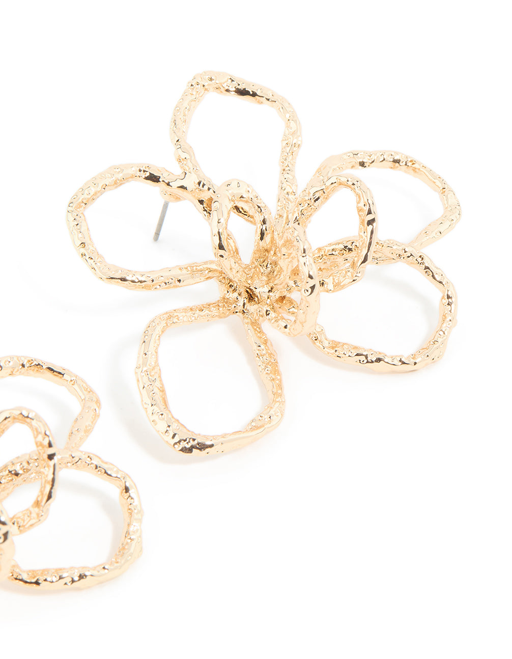 Gold Deconstructed Flower Stud Earrings