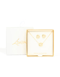 Gold Plated Knotted Necklace & Knotted Earrings Set - link has visual effect only