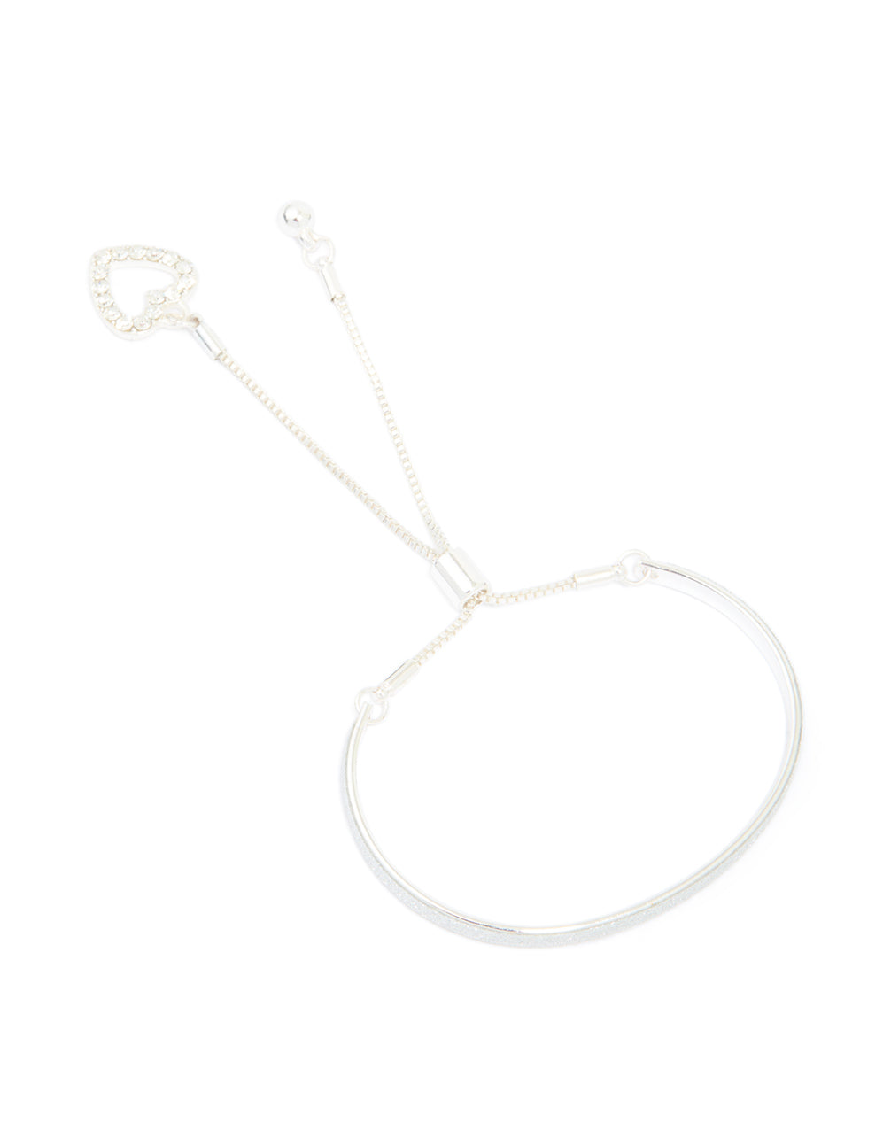 Silver Glitter Toggle Bangle