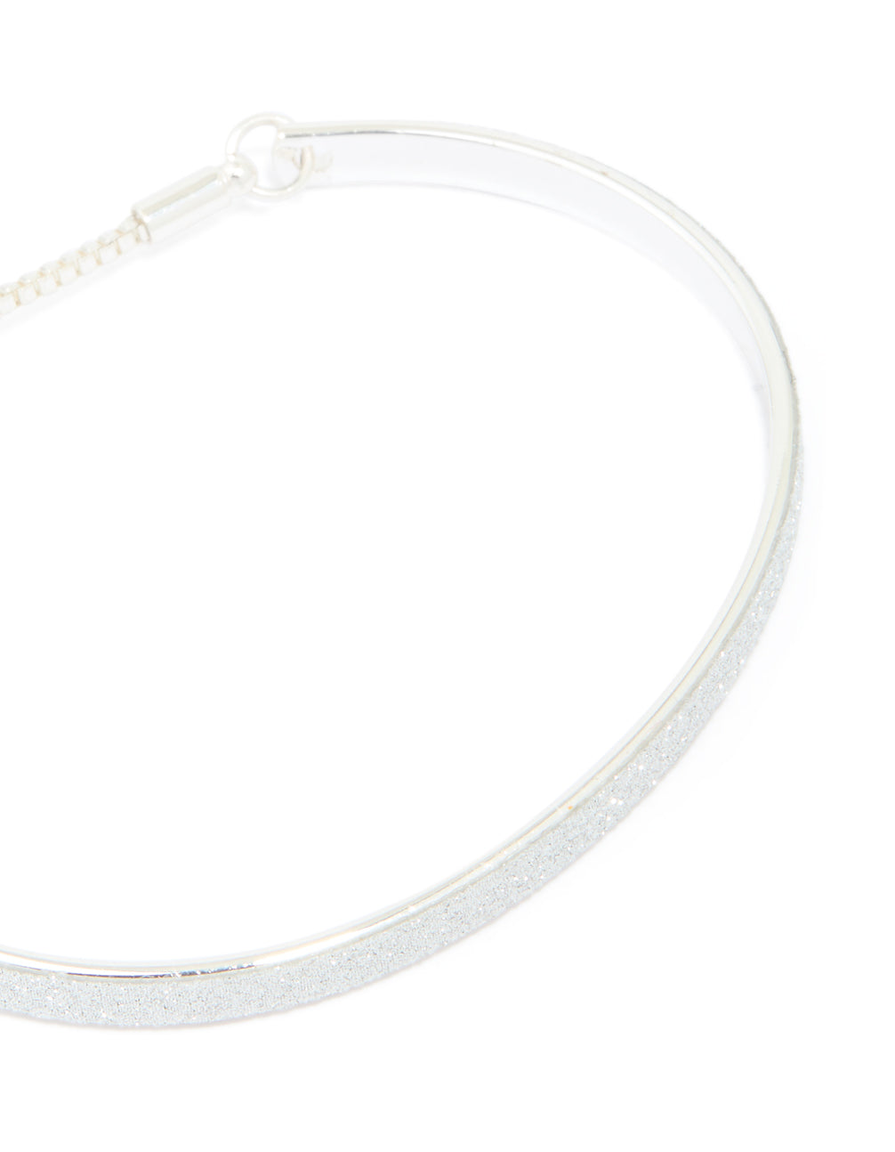 Silver Glitter Toggle Bangle