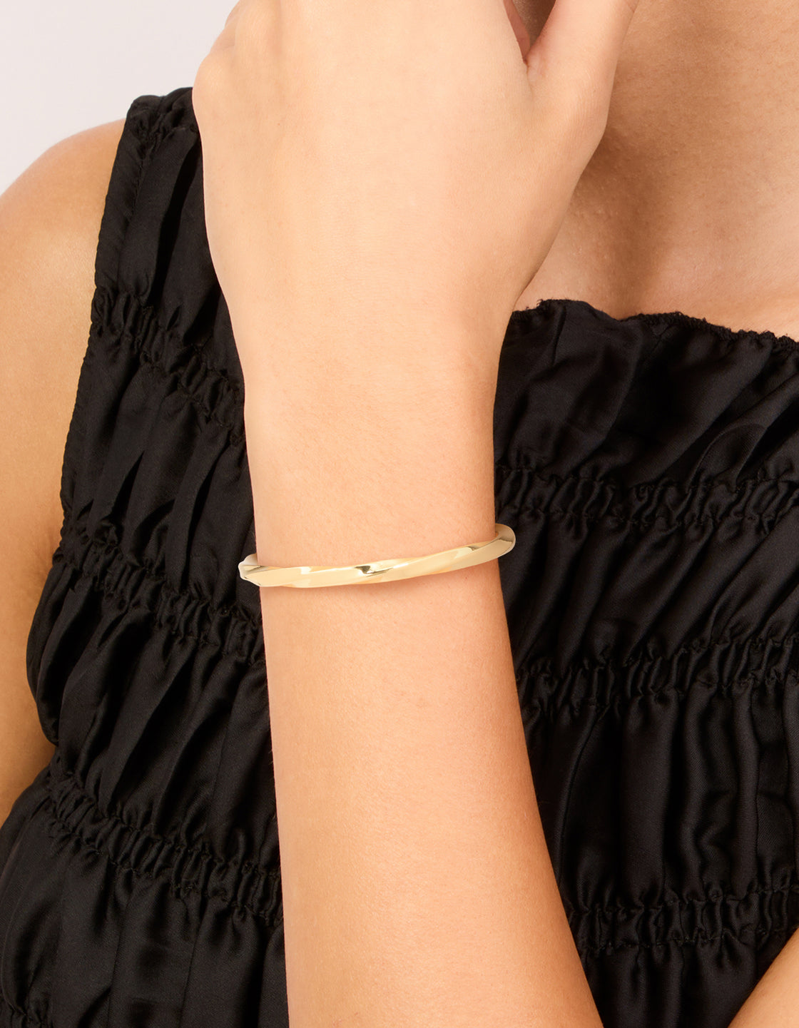 Gold Plated Twisted Toggle Bangle