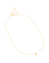 Gold Plated Brass Cubic Zirconia Letter B Pendant Necklace - link has visual effect only