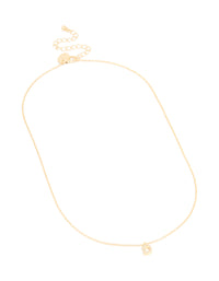 Gold Plated Brass Cubic Zirconia Letter D Necklace - link has visual effect only