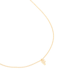 Gold Plated Cubic Zirconia Letter F Necklace - link has visual effect only