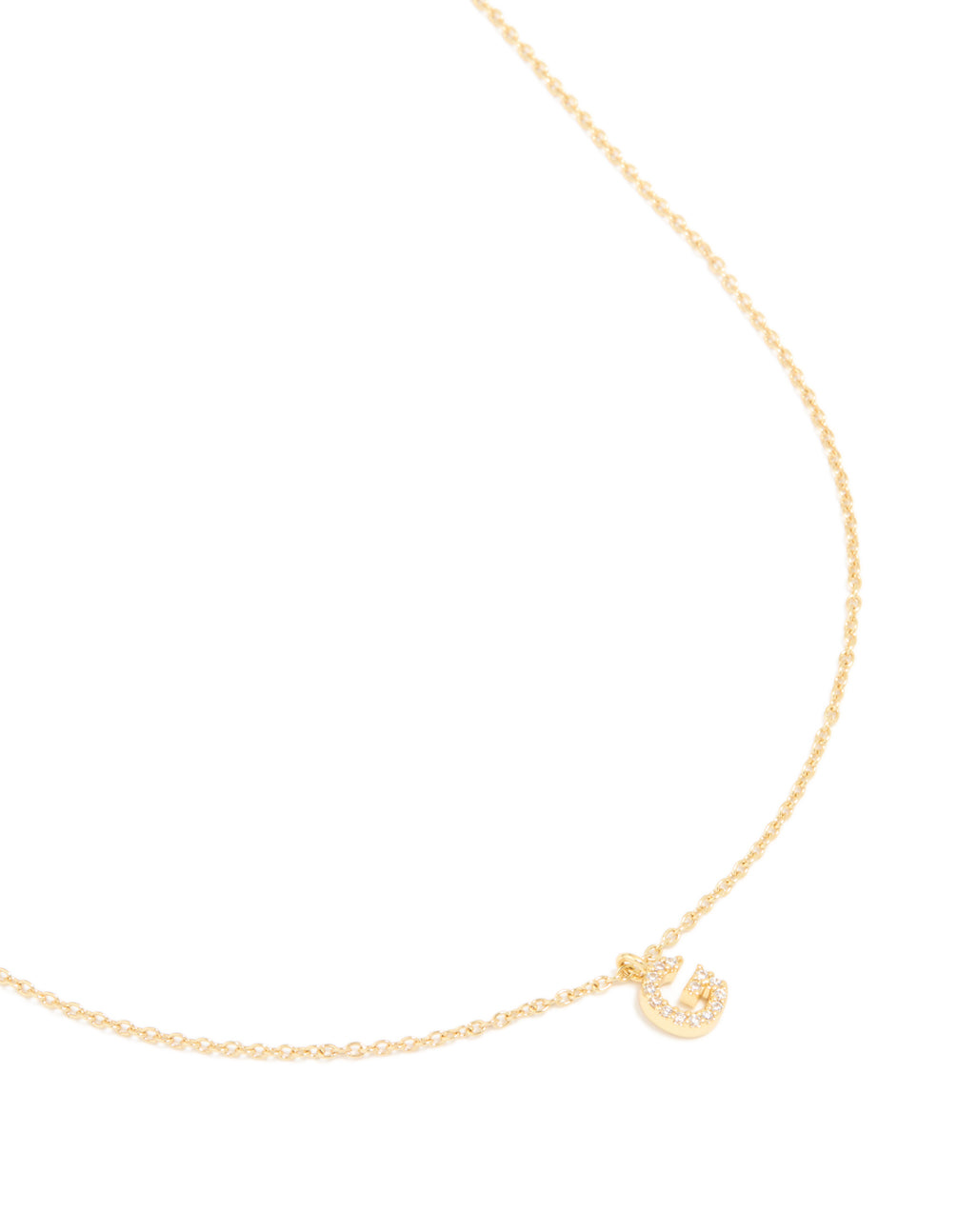 Gold Plated Brass Cubic Zirconia Letter G Necklace