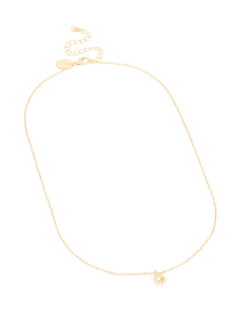 Gold Plated Brass Cubic Zirconia Letter G Necklace