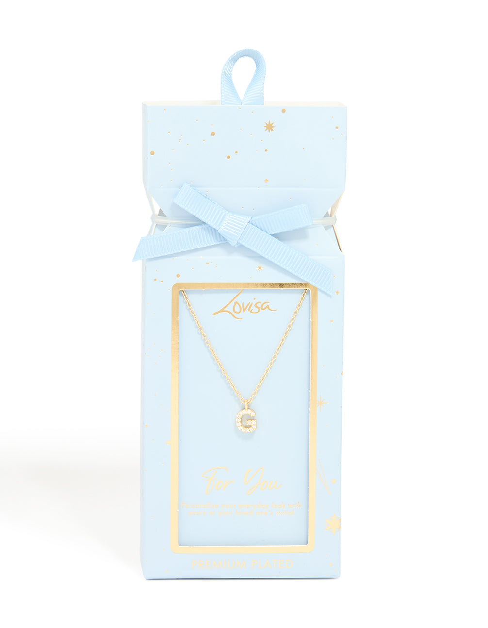 Gold Plated Brass Cubic Zirconia Letter G Necklace