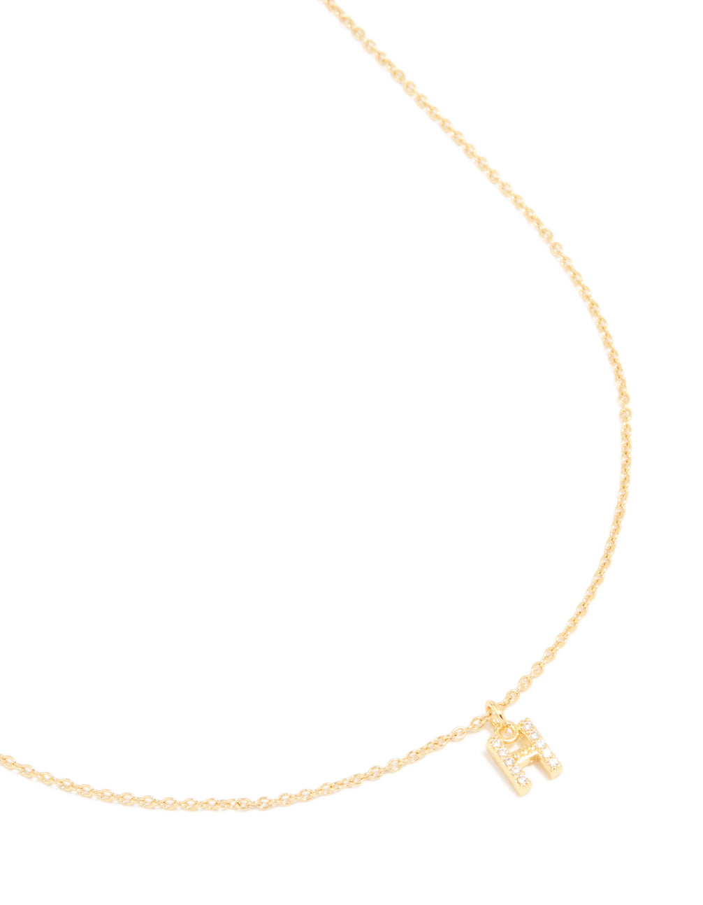 Gold Plated Cubic Zirconia Letter H Necklace