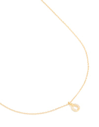 Gold Plated Brass Cubic Zirconia Letter O Necklace - link has visual effect only