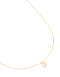 Gold Plated Cubic Zirconia Letter U Necklace - link has visual effect only