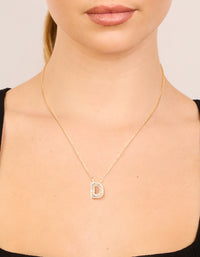 Kids Gold Cubic Zirconia Letter D Necklace - link has visual effect only