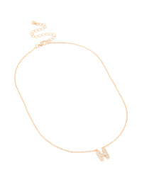 Kids Gold Cubic Zirconia Letter H Necklace - link has visual effect only