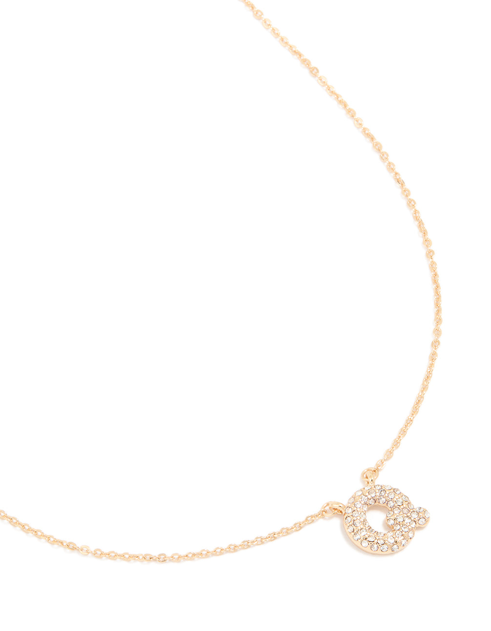 Kids Gold Cubic Zirconia Letter Q Necklace