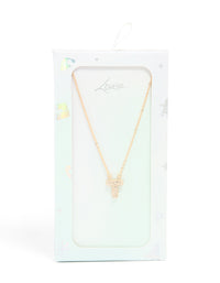 Kids Gold Cubic Zirconia Letter T Necklace - link has visual effect only