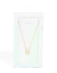 Kids Gold Cubic Zirconia Letter U Necklace - link has visual effect only