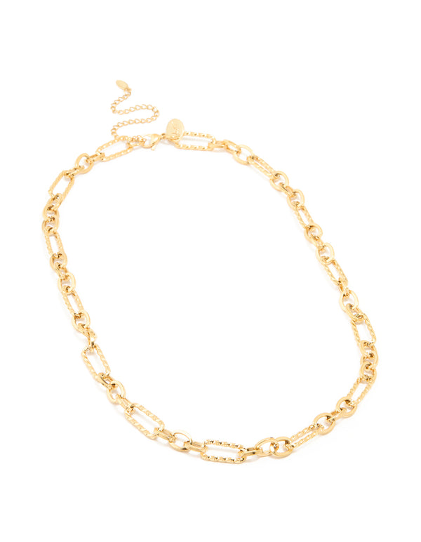 Waterproof Gold Plated Stainless Steel Multi-Link Chain Necklace