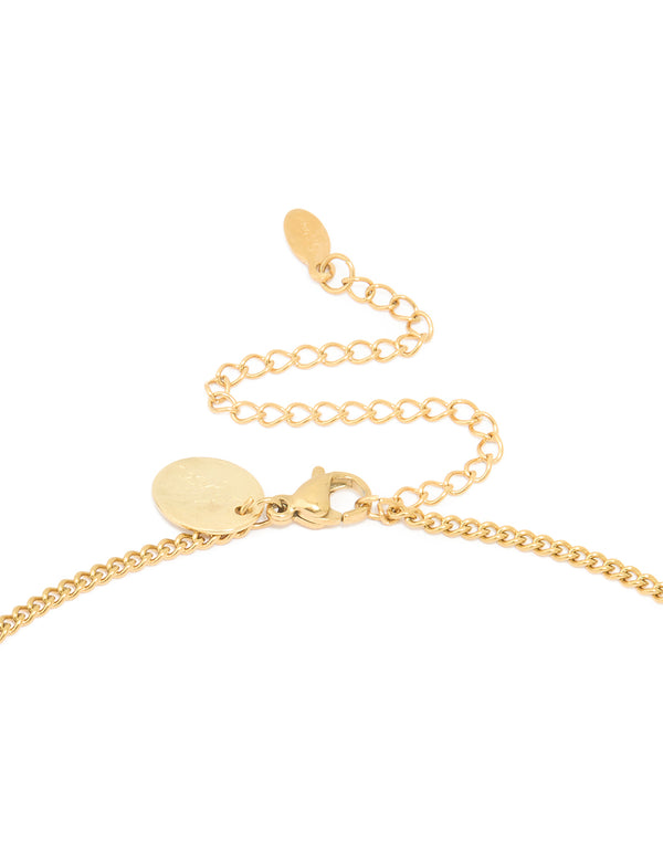 Waterproof Gold Plated Stainless Steel Pisces Circle Zodiac Sign Necklace
