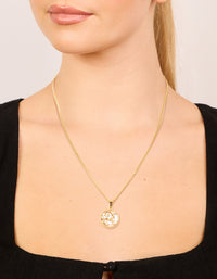 Waterproof Gold Plated Stainless Steel Circle Capricorn Zodiac Sign Necklace - link has visual effect only