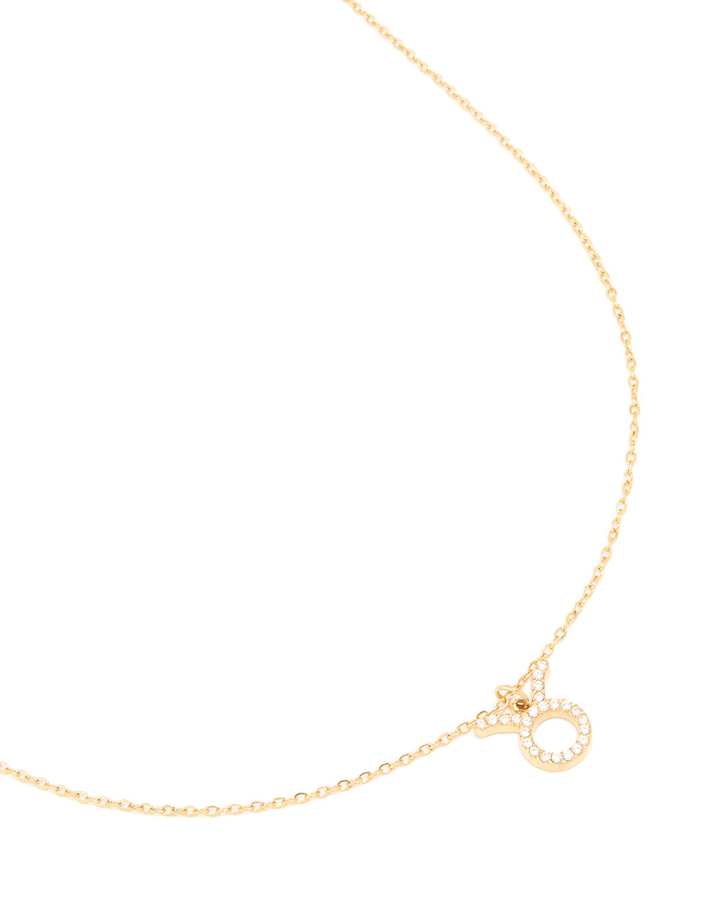Waterproof Gold Plated Stainless Steel Cubic Zirconia Taurus Zodiac Sign Necklace