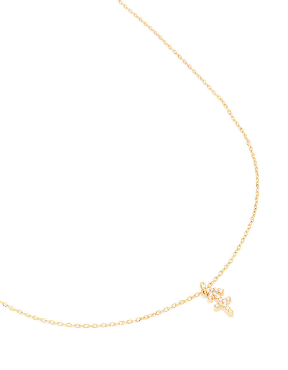 Waterproof Gold Plated Stainless Steel Cubic Zirconia Sagittarius  Zodiac Sign Necklace