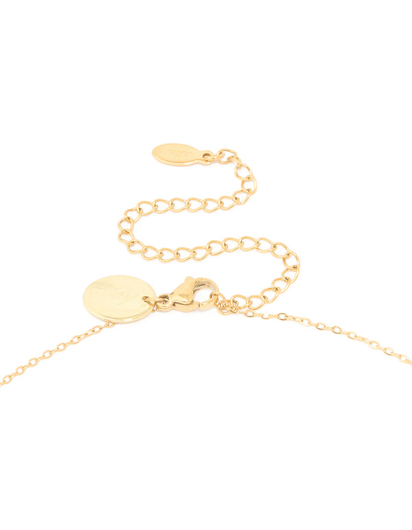 Waterproof Gold Plated Stainless Steel Cubic Zirconia Leo Zodiac Sign Necklace